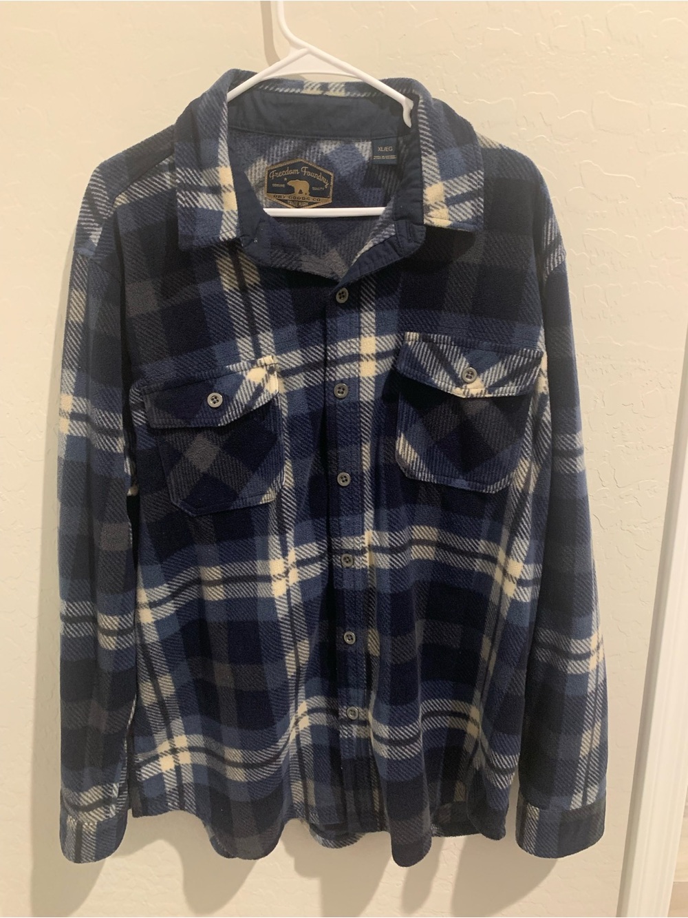 Men's Navy & White Plaid Lightweight Shirt Jacket